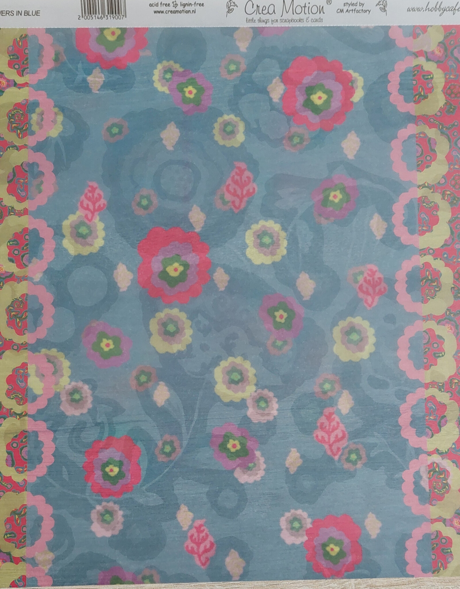 CreaMotion CreaMotion Vellum  Flowers in Blue    30.5 x 30.5