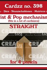 Crealies Crealies  Cardzz stansen CLCZ396, Twist mechanisme A voor 4 panelen diagonaal