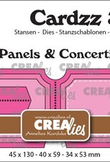 Crealies Crealies Cardzz stansen CLCZ326, Twist & Pop A3, Panelen & Leporello & Miniboekje tickets horizontaal
