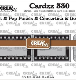 Crealies Crealies Cardzz stansen CLCZ330, Twist & Pop A5, Panelen & Leporello & Miniboekje filmstrip