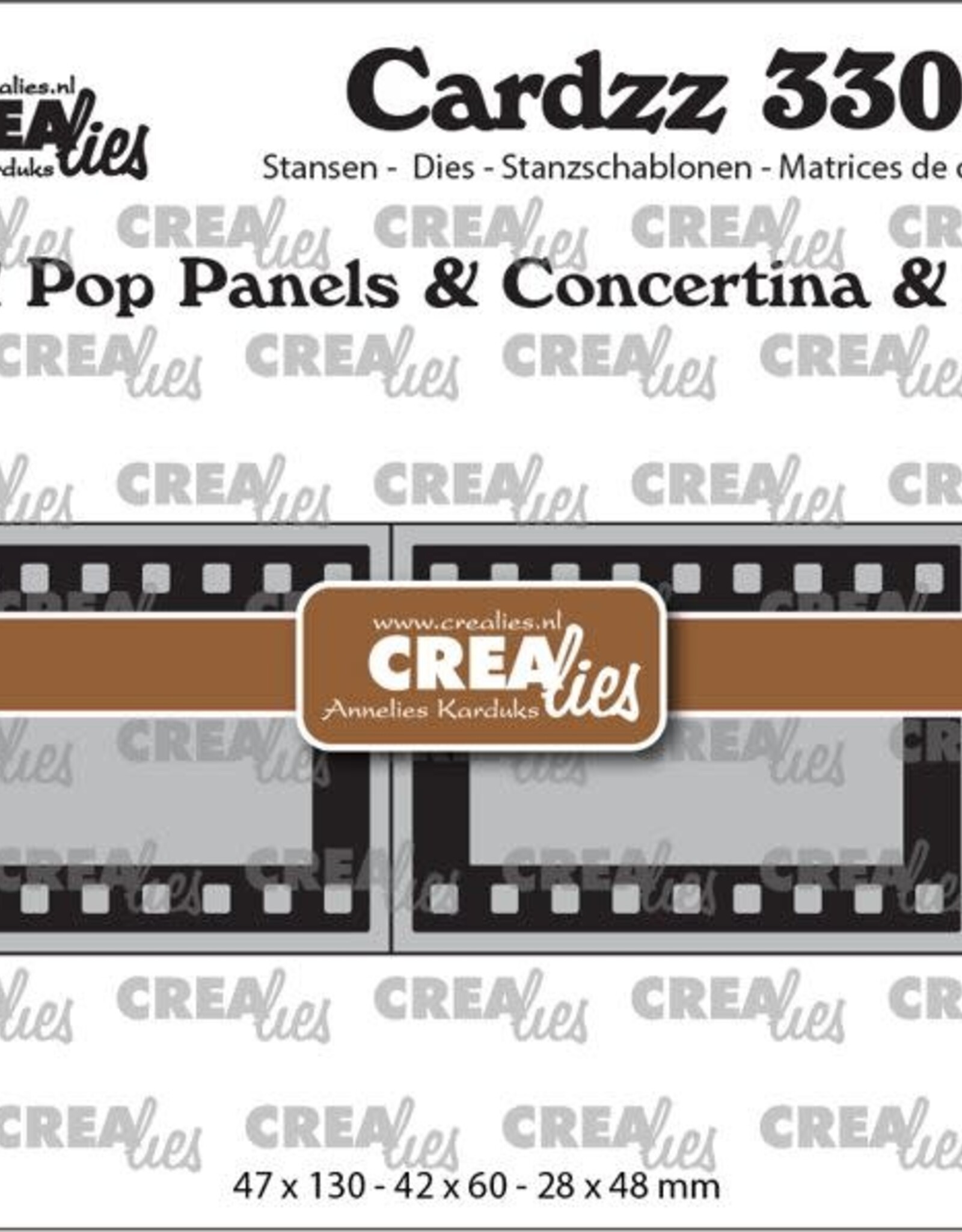 Crealies Crealies Cardzz stansen CLCZ330, Twist & Pop A5, Panelen & Leporello & Miniboekje filmstrip