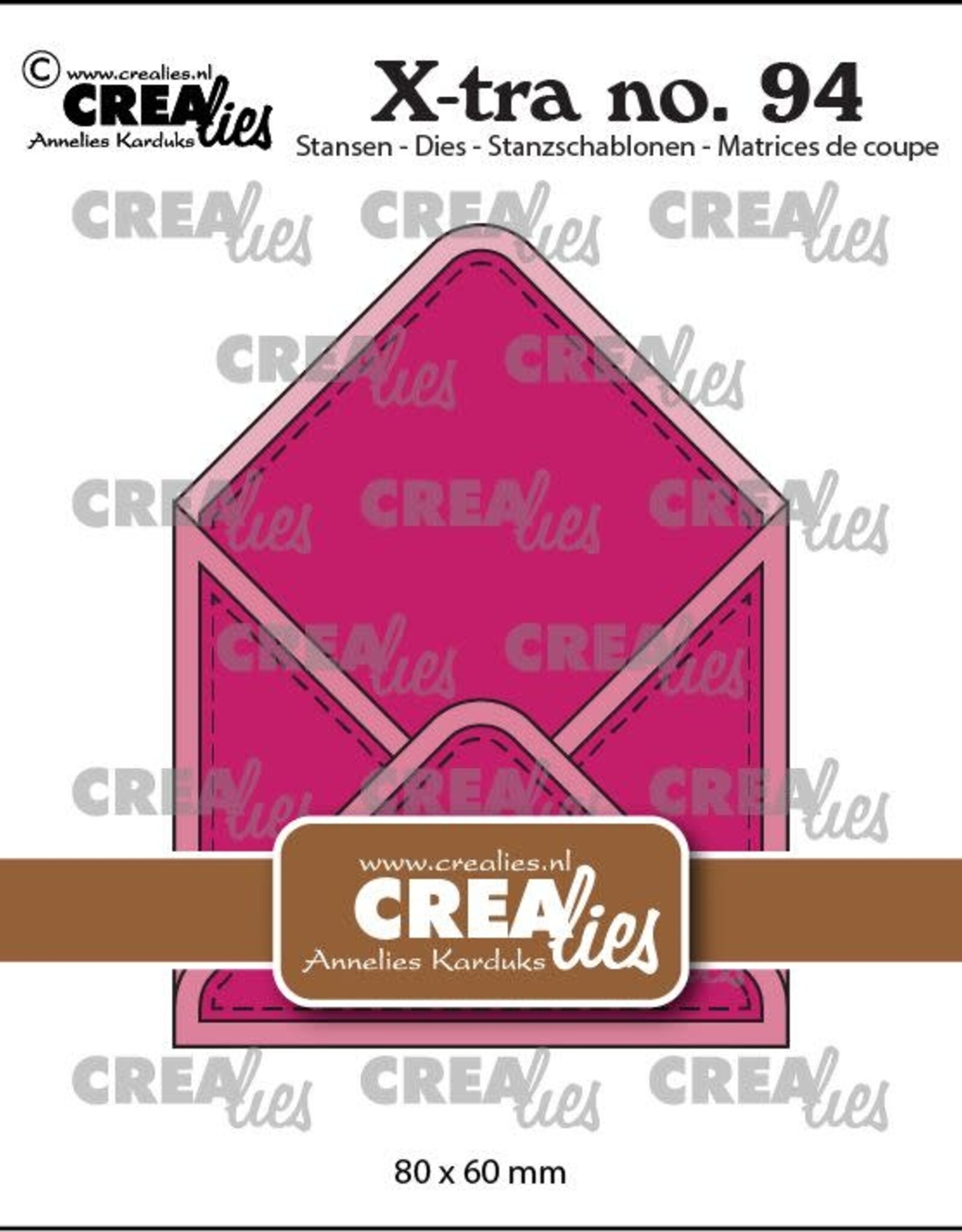 Crealies Crealies X-tra stansen CLXtra94, Open envelop