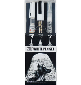 Kuretake Kuretake - Zig White Pen set - 3pcs   IKTB-24/3V