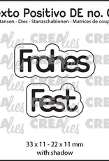 Crealies Crealies Texto Positivo Stanzschablonen no. 04, Frohes Fest  POSDE04
