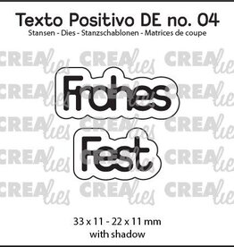 Crealies Crealies Texto Positivo Stanzschablonen no. 04, Frohes Fest  POSDE04