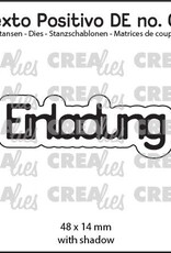 Crealies Crealies Texto Positivo Stanzschablonen no. 08, Einladung  POSDE08