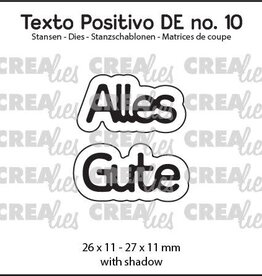 Crealies Crealies Texto Positivo Stanzschablonen no. 10, Alles Gute  POSDE10