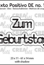 Crealies Crealies Texto Positivo Stanzschablonen no. 101, Zum Geburtstag  POSDE101