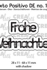 Crealies Crealies Texto Positivo Stanzschablonen no. 104, Frohe Weihnachten  POSDE104