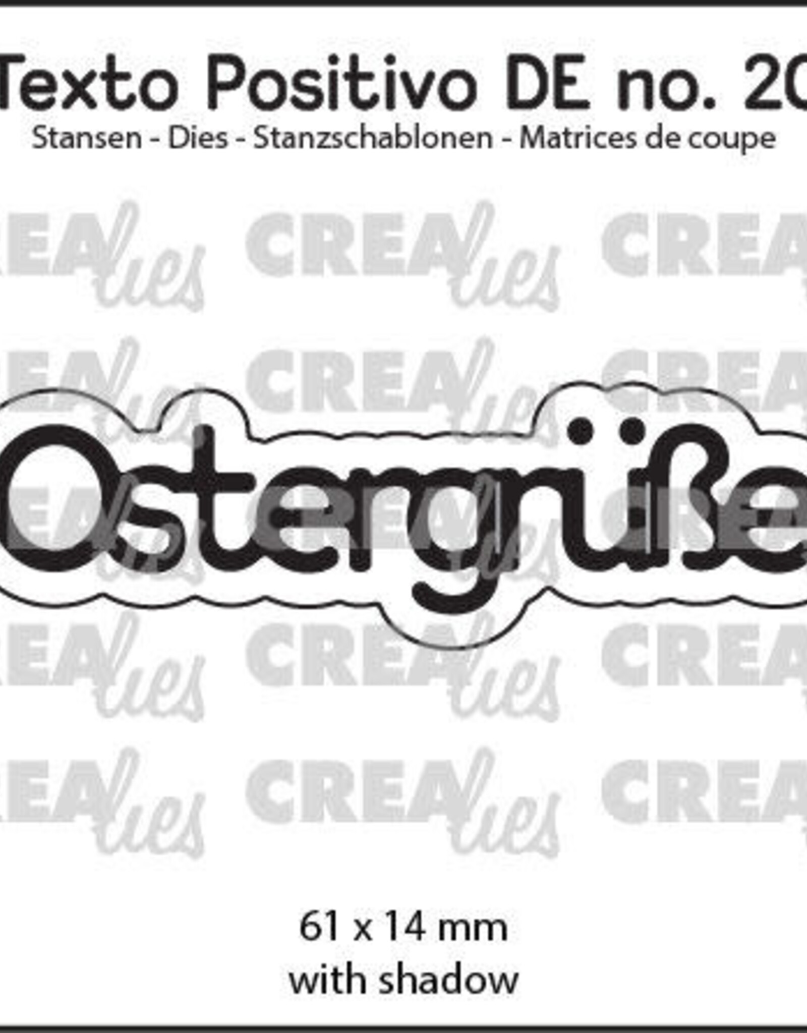 Crealies Crealies Texto Positivo Stanzschablonen no. 20, Ostergrüße  POSDE20