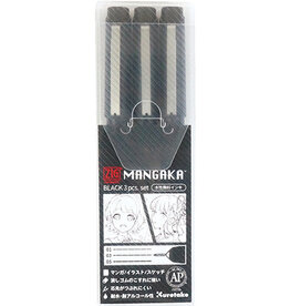 Kuretake Zig Mangaka Black set 3pcs