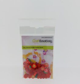 Craft Emotions CraftEmotions Katsuki Smileys & glaskralen rood 64 st