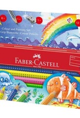 Faber Castell Faber-Castell Colouring Set Jumbo Grip Soft-Grip Ocean World, Tin of 21