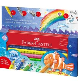 Faber Castell Faber-Castell Colouring Set Jumbo Grip Soft-Grip Ocean World, Tin of 21