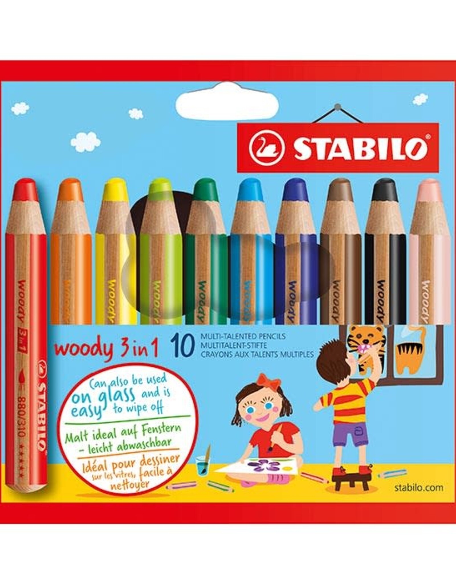 Stabilo Stabilo Woody Potloden - 3 in 1 - set van 10