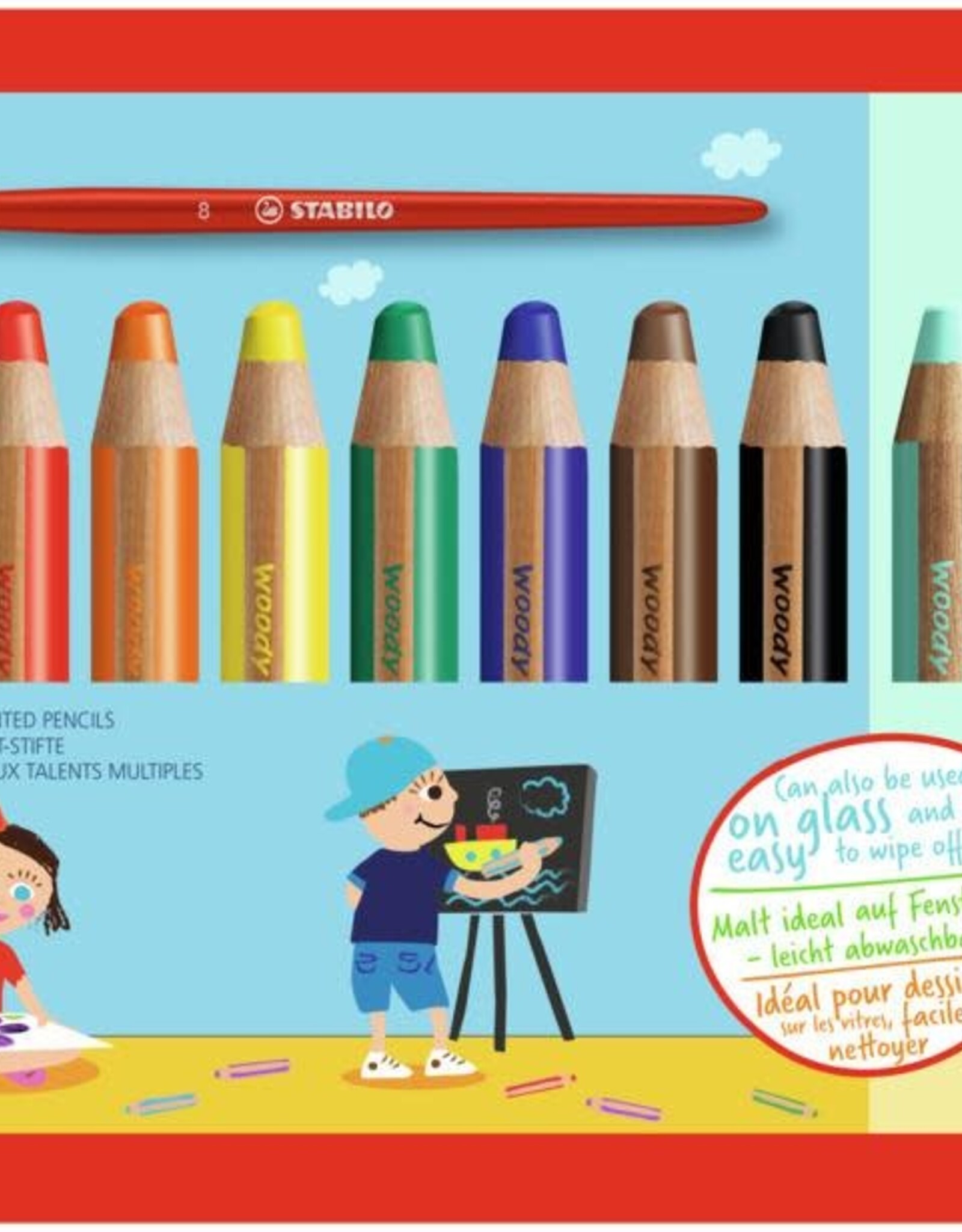 Stabilo Stabilo Woody 3-in-1   18st met Pastel + slijper & penseel