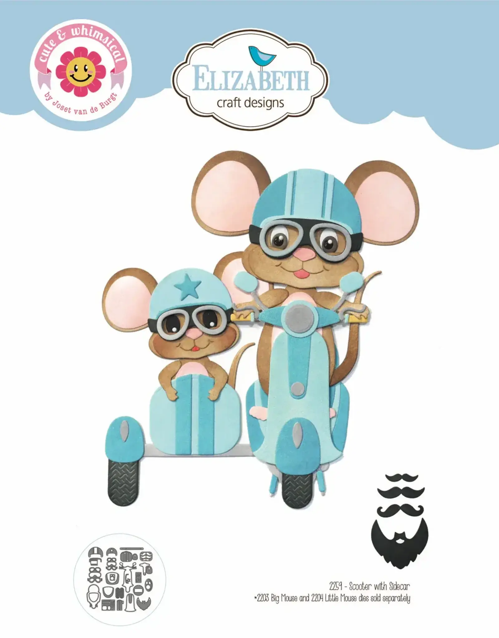 Elizabeth Craft Designs Elizabeth Craft Designs Scooter with sidecar  2259