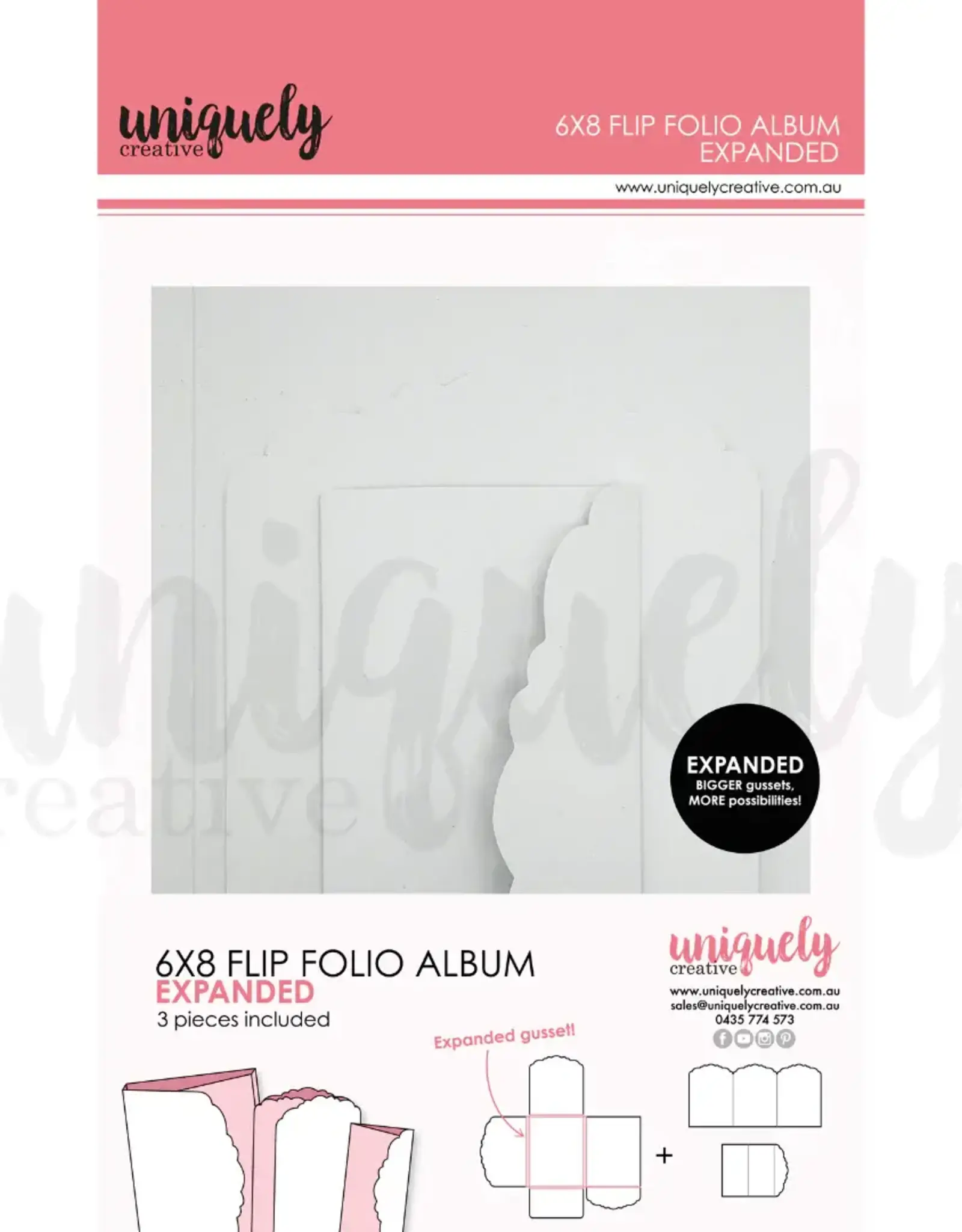 Uniquely Creative Uniquely Creative  6" x 8" Flip Folio Album - White - Expanded