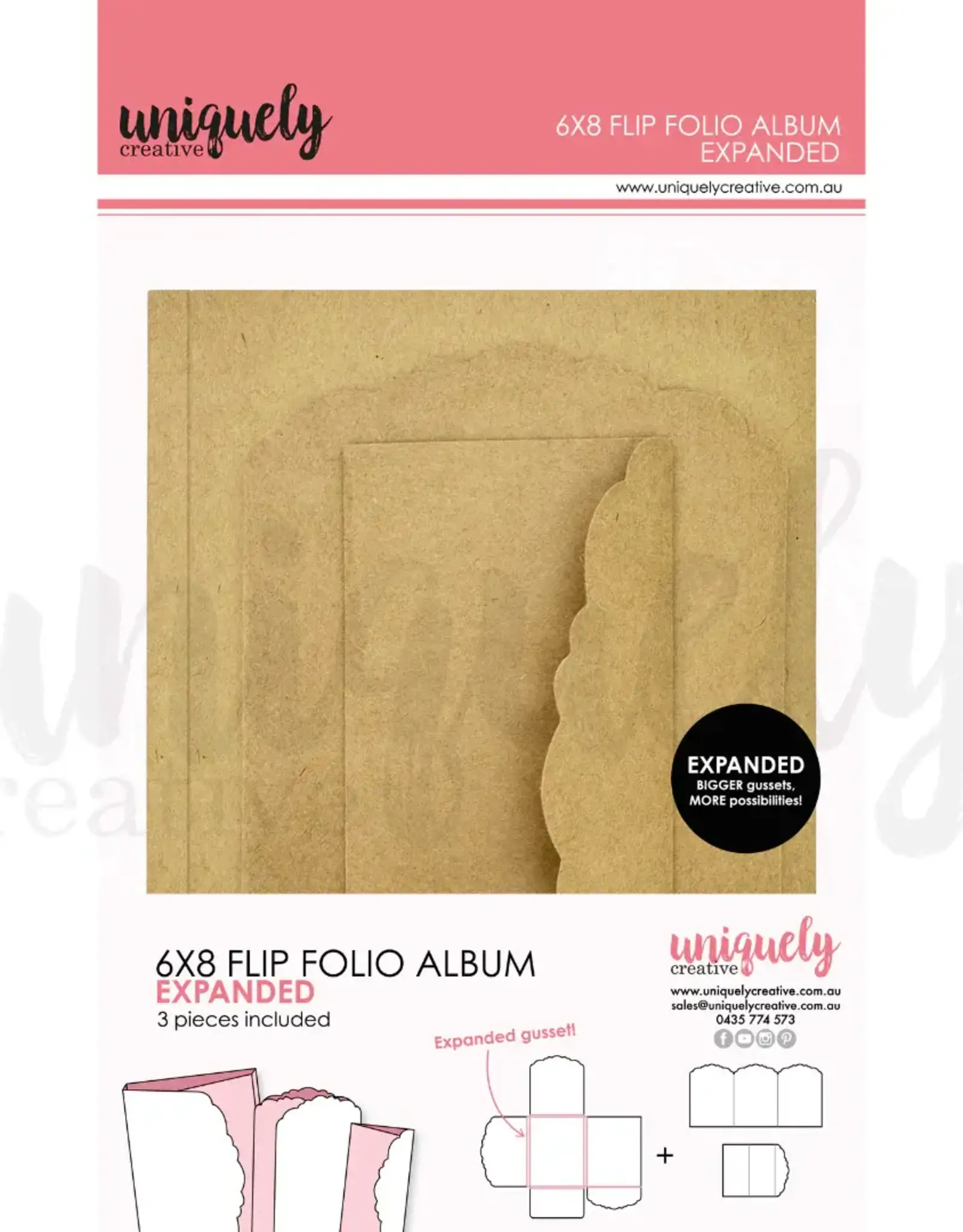 Uniquely Creative Uniquely Creative  6" x 8" Flip Folio Album - Kraft - Expanded