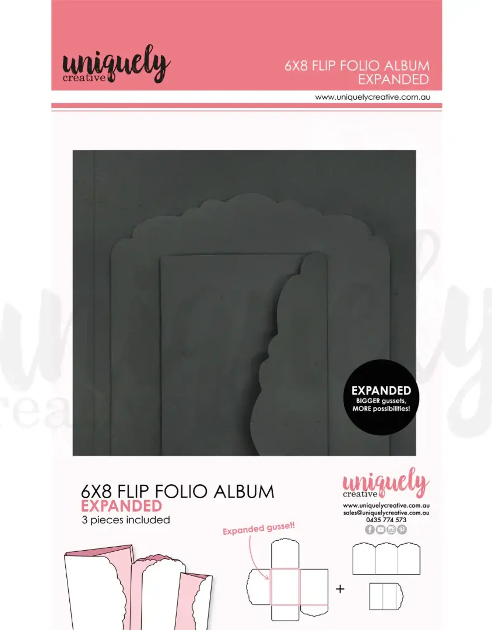 Uniquely Creative Uniquely Creative  6" x 8" Flip Folio Album - Black - Expanded