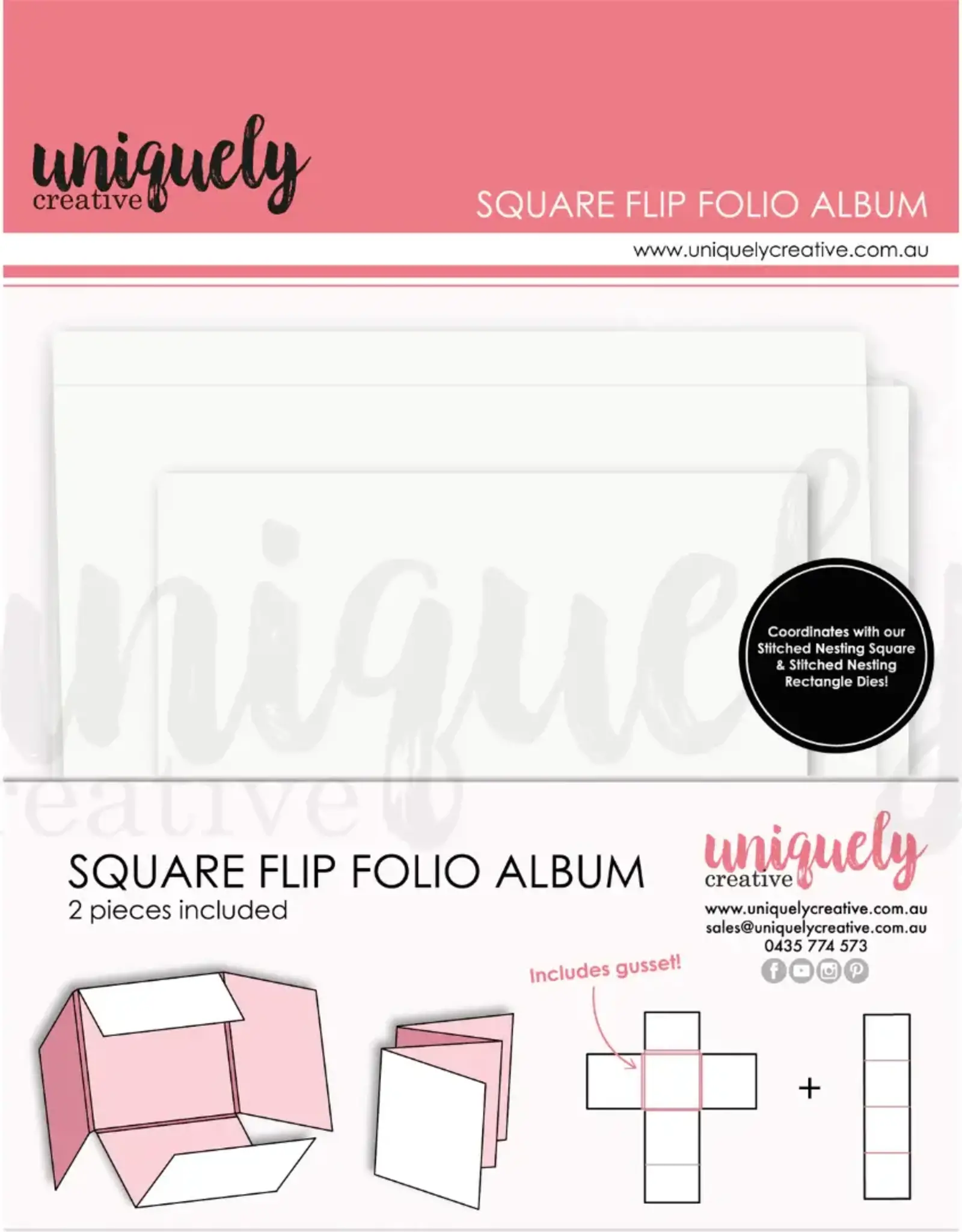 Uniquely Creative Uniquely Creative  Square Flip Folio Album - White