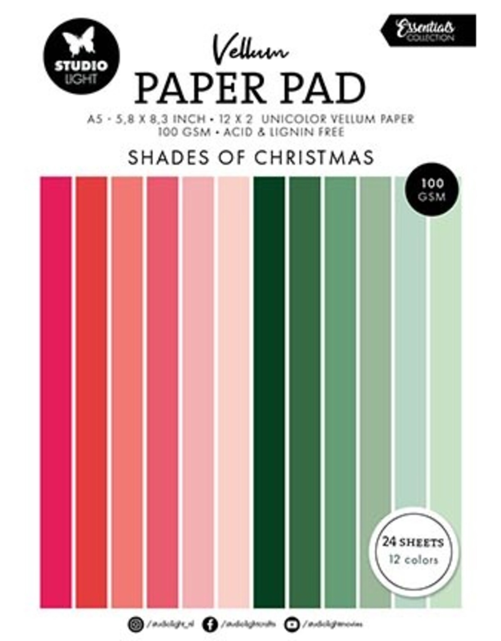 Studio Light Studio Light Vellum Paper Pad Unicolor paper Essentials nr.196  SL-ES-VPP196