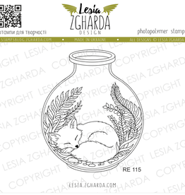 Lesia Zgharda Lesia Zgharda  "Fox in a Forest Jar"  stamp RE115  re115