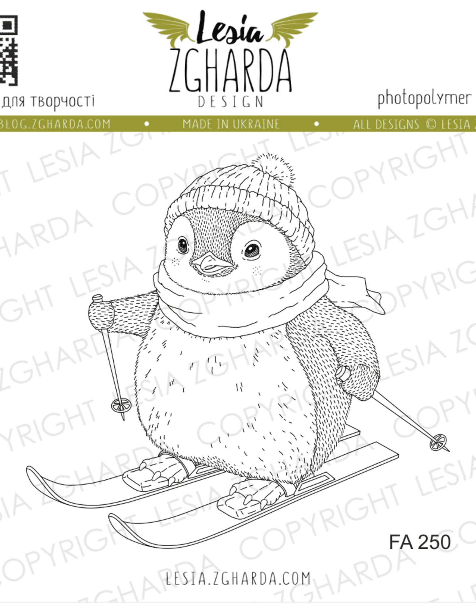 Lesia Zgharda Lesia Zgharda A cute penguin on skis  FA250