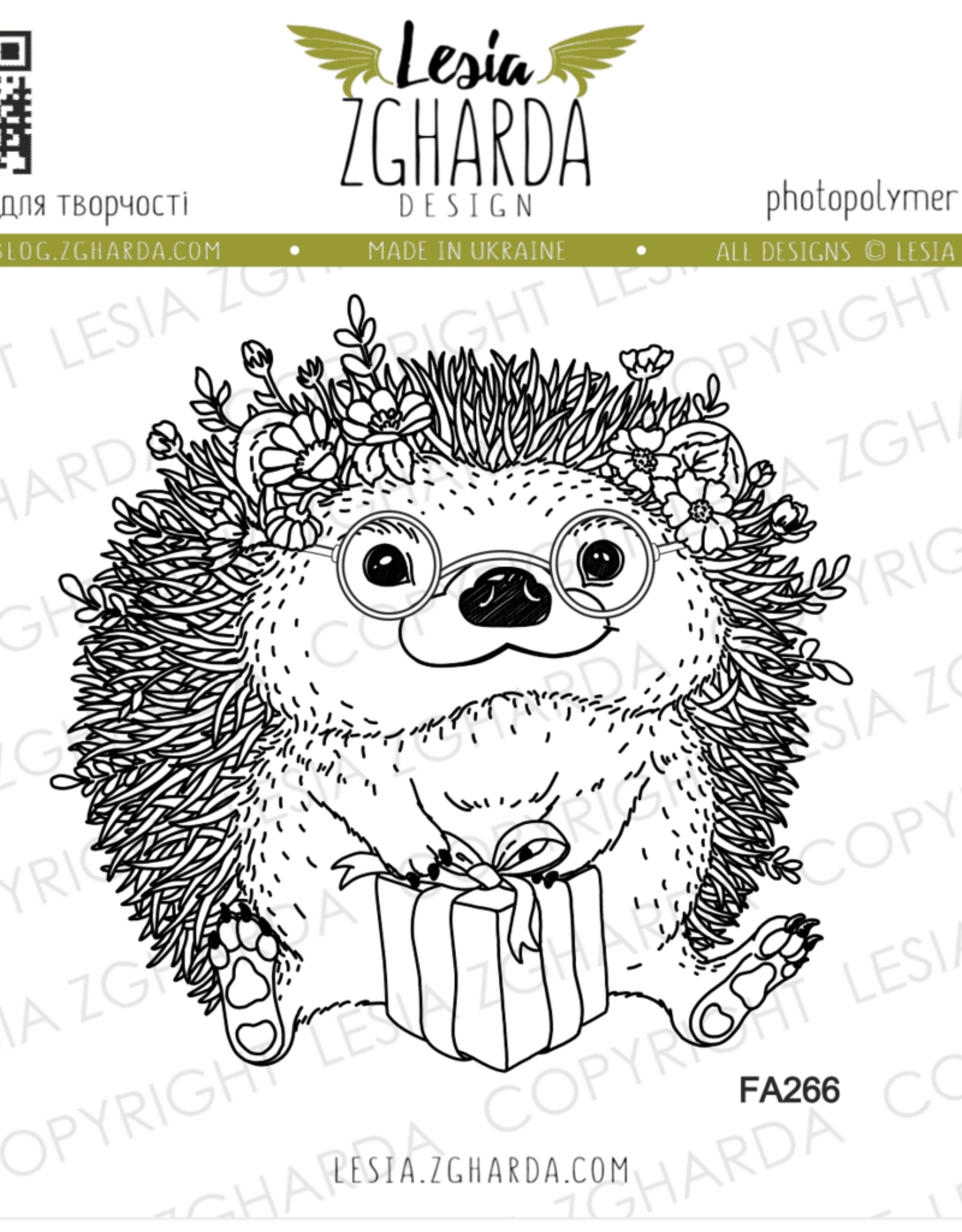 Lesia Zgharda Lesia Zgharda Hedgehog with Present  FA266