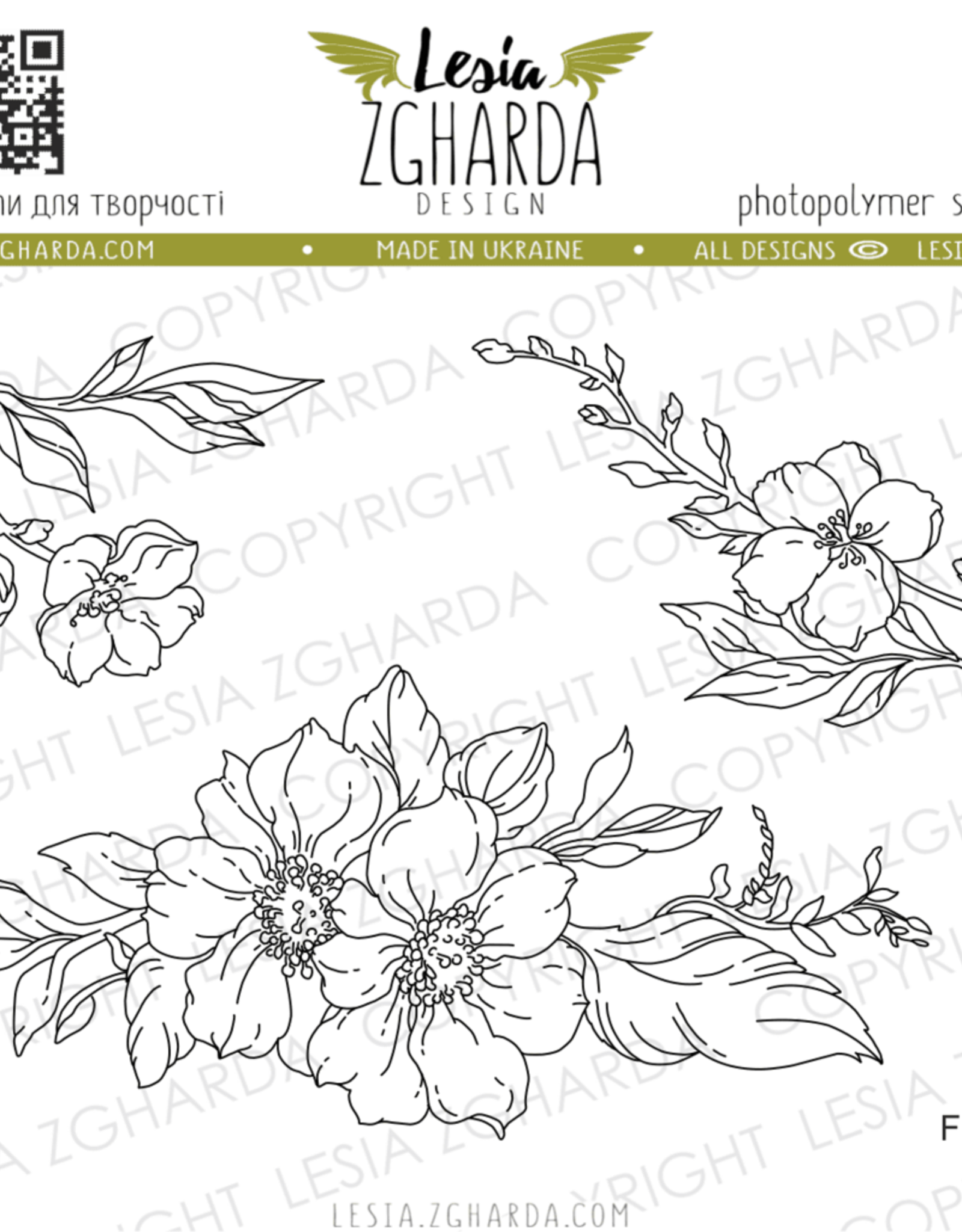 Lesia Zgharda Lesia Zgharda Stamp Set "Flowers"  FL397
