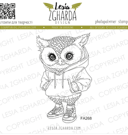 Lesia Zgharda Lesia Zgharda  Cool Owl in a Hoodie  FA268