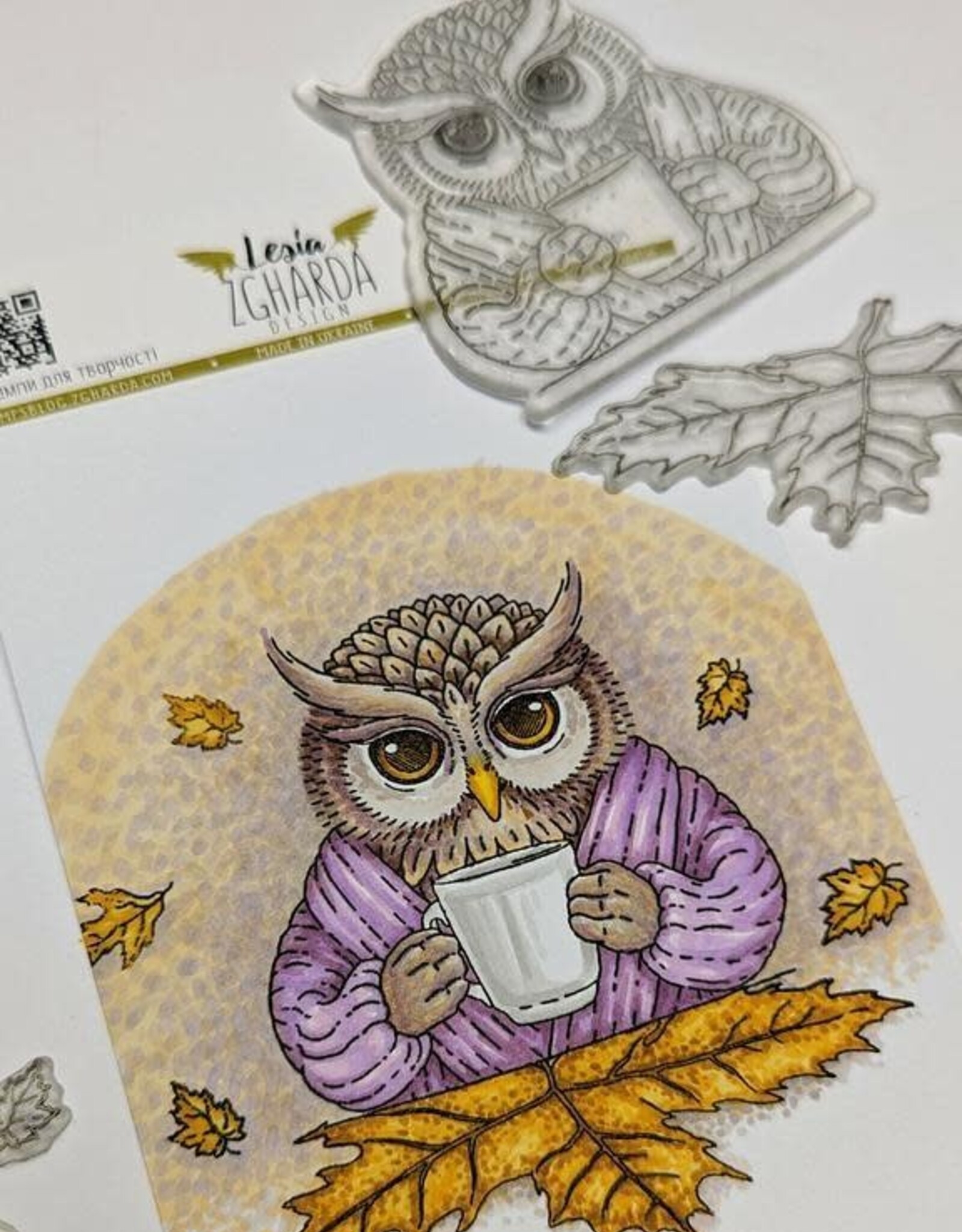 Lesia Zgharda Lesia Zgharda  Owl with a Cup  FA236