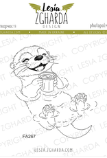 Lesia Zgharda Lesia Zgharda  Cute Otter with a Cup  FA267