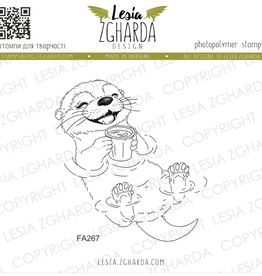 Lesia Zgharda Lesia Zgharda  Cute Otter with a Cup  FA267