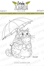 Lesia Zgharda Lesia Zgharda  Cute Cat Under an Umbrella  FA247