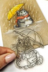 Lesia Zgharda Lesia Zgharda  Cute Cat Under an Umbrella  FA247