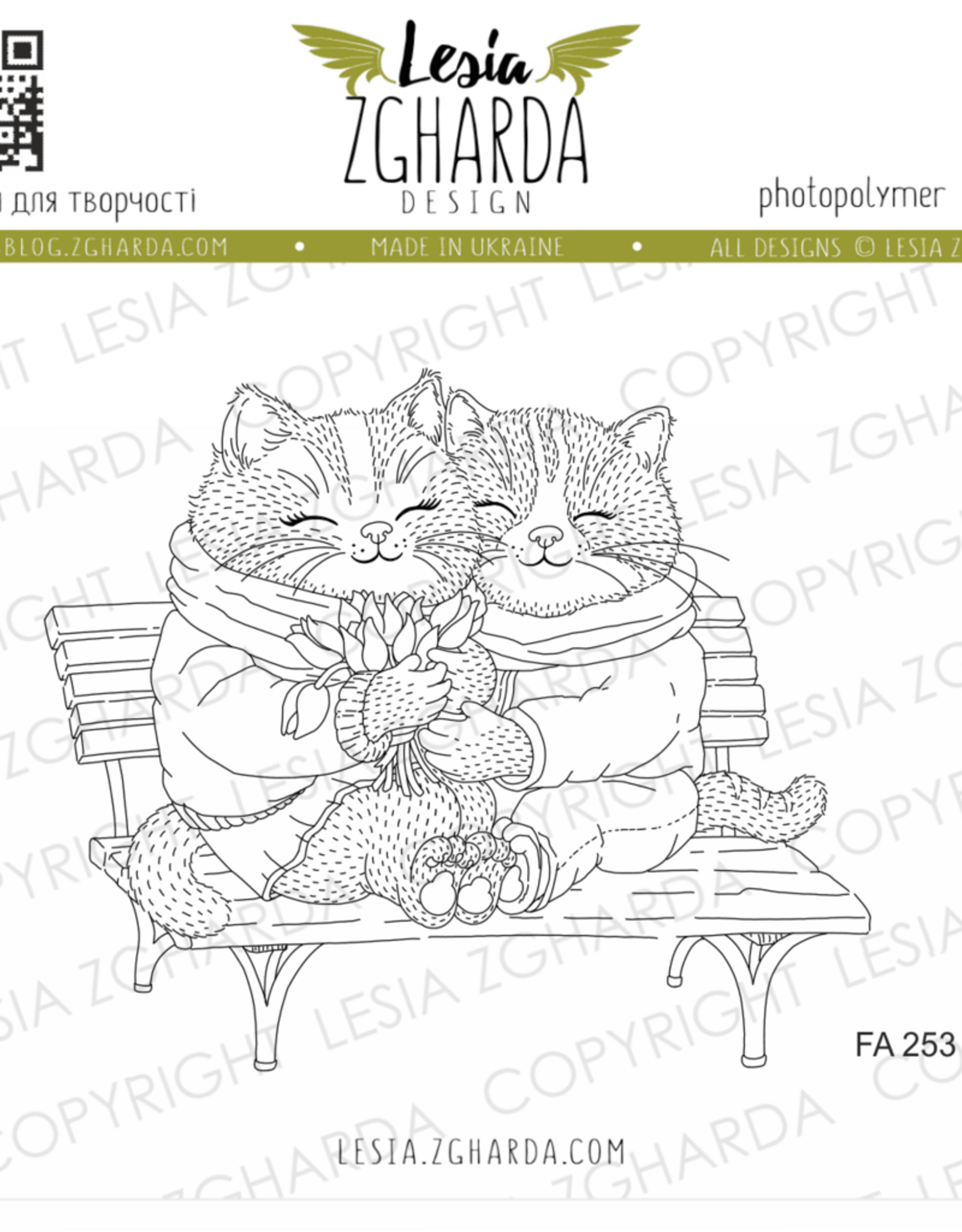Lesia Zgharda Lesia Zgharda  Lovable Couple of Cats  FA253