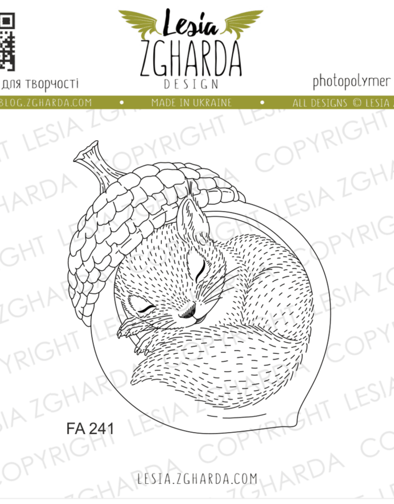 Lesia Zgharda Lesia Zgharda A Sleeping Squirrel in an Acorn Shell  FA241