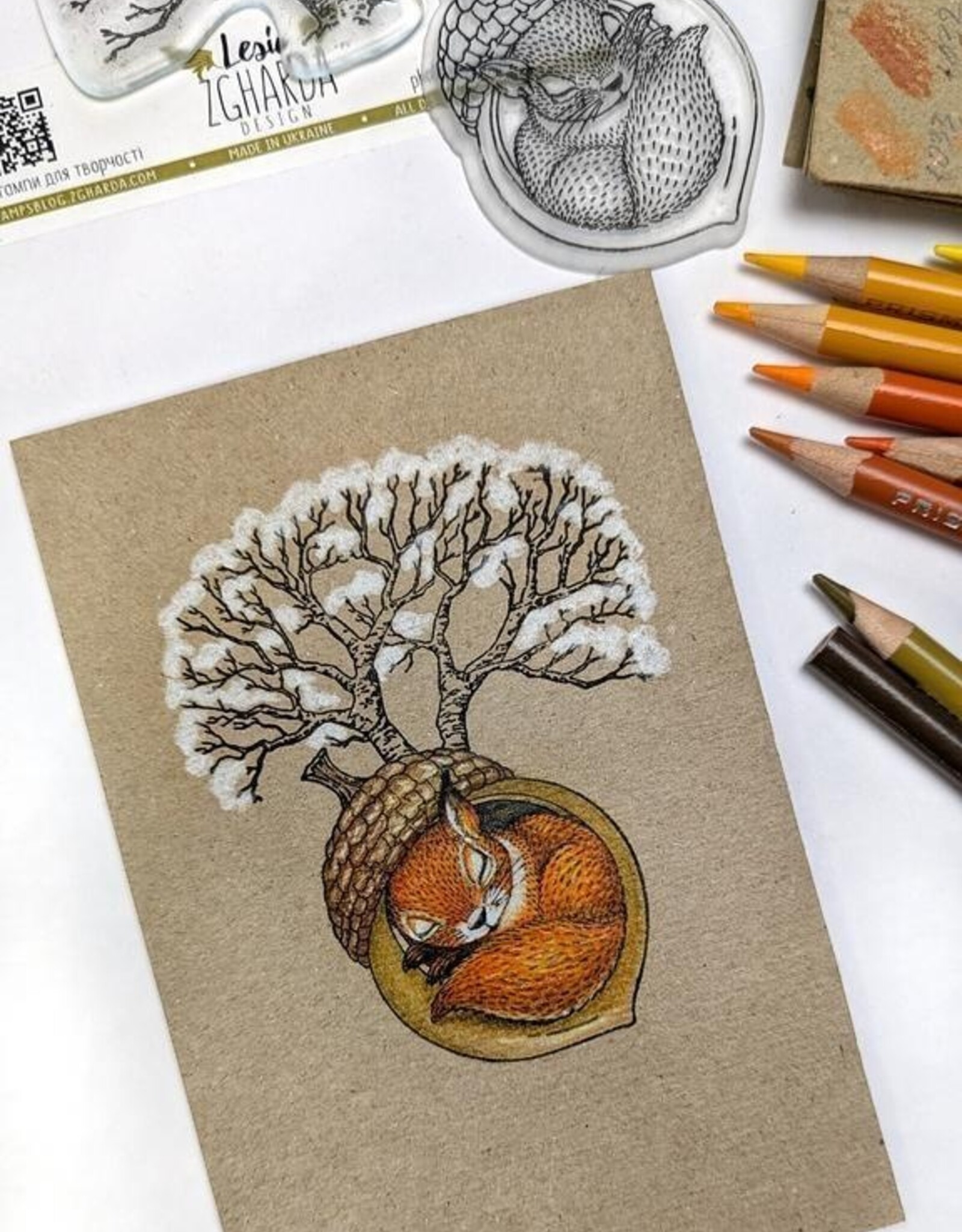Lesia Zgharda Lesia Zgharda A Sleeping Squirrel in an Acorn Shell  FA241