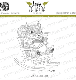 Lesia Zgharda Lesia Zgharda Squirrel with a Book on the Rocking Chair  FA249