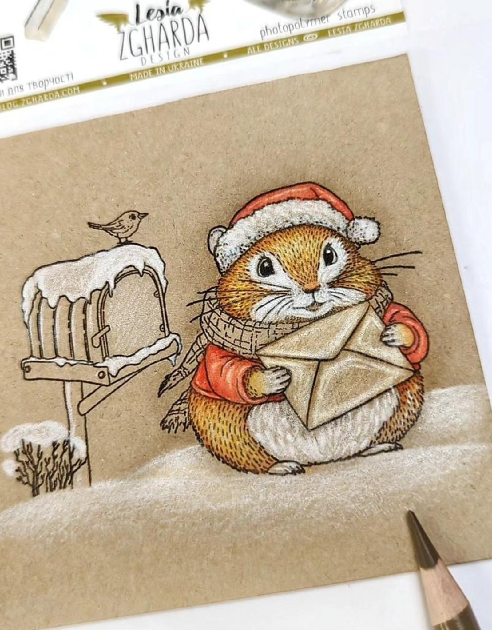 Lesia Zgharda Lesia Zgharda Christmas Hamster with Envelope  FA245
