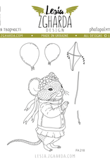 Lesia Zgharda Lesia Zgharda Stamp Set "Mouse Girl with Balloons and a Kite"  FA218
