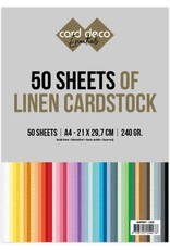 Card Deco Assortiepak Linnencardstock - Card Deco - A4 - 50 Sheets