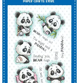 Whimsy Stamps Whimsy Stamps Panda Get Well   clear stamps  C1239