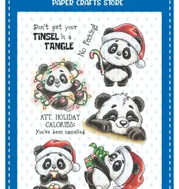 Whimsy Stamps Whimsy Stamps Panda Christmas  clear stamps  C1269