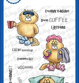 Whimsy Stamps Whimsy Stamps Cats Do Morning Things   clear stamps  C1385