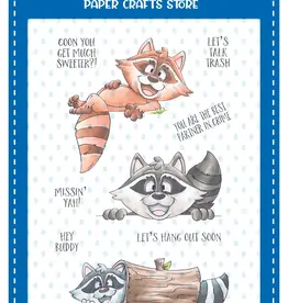 Whimsy Stamps Whimsy Stamps Raccoon Talk  clear stamps  DP1110