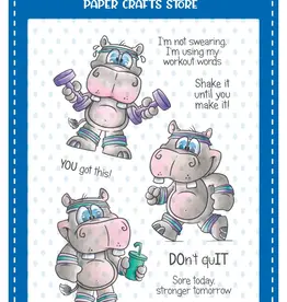 Whimsy Stamps Whimsy Stamps Hippo Workout clear stamps  DP1036