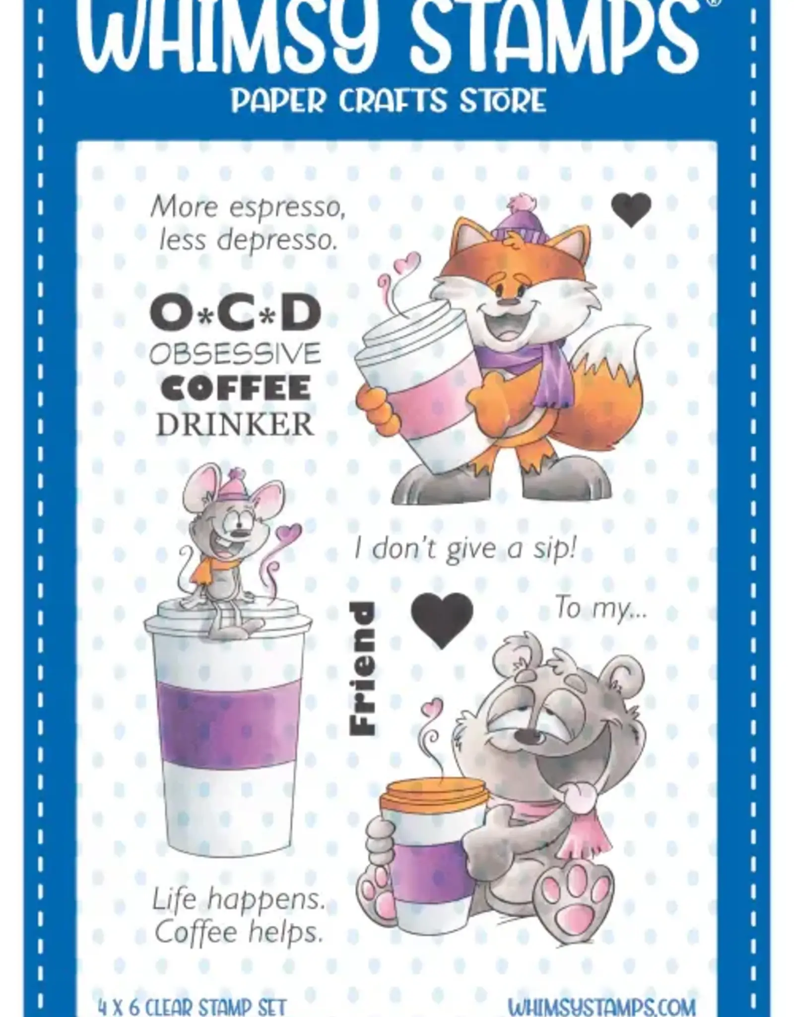 Whimsy Stamps Whimsy Stamps Give a Sip clear stamps  DP1106