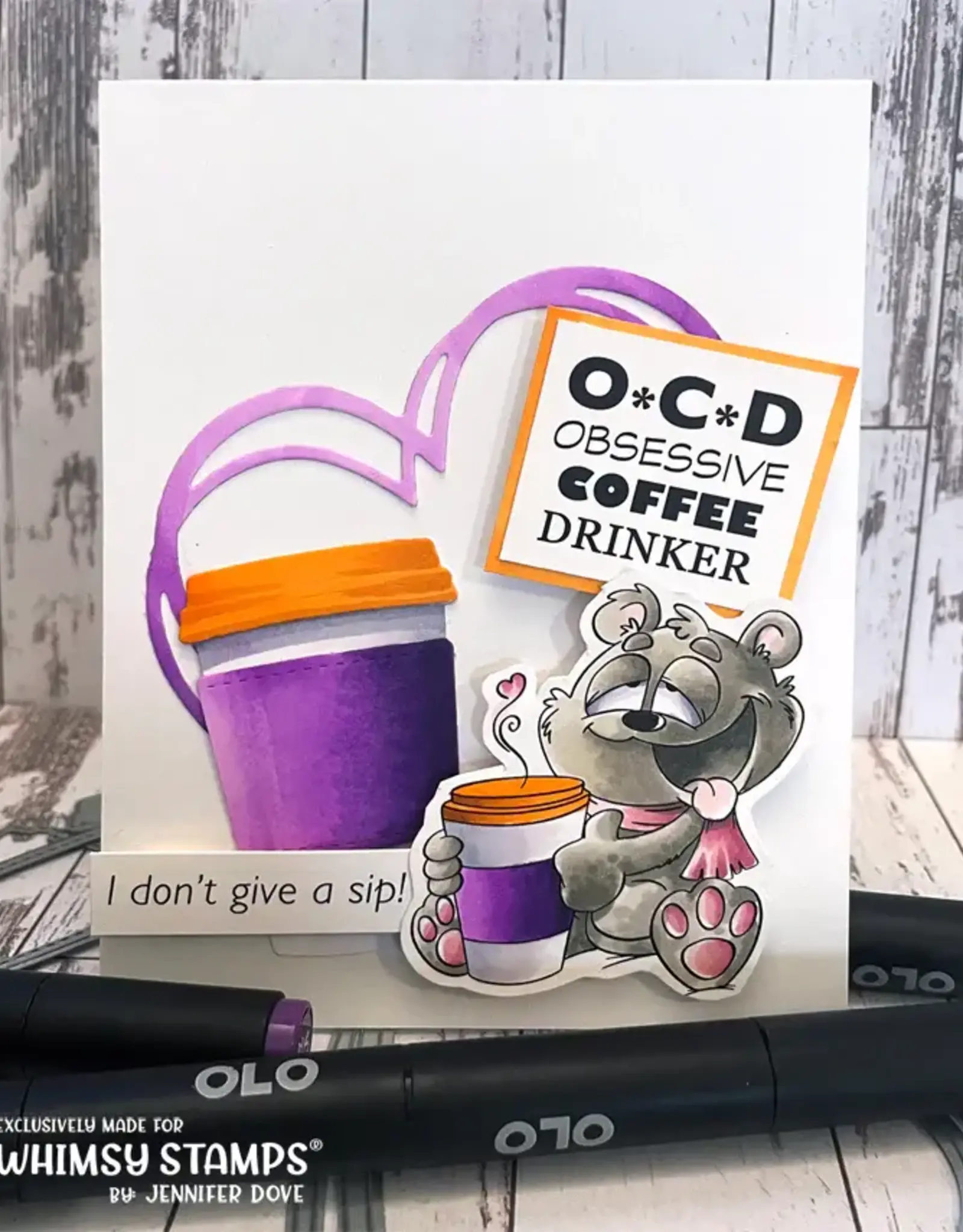 Whimsy Stamps Whimsy Stamps Give a Sip clear stamps  DP1106